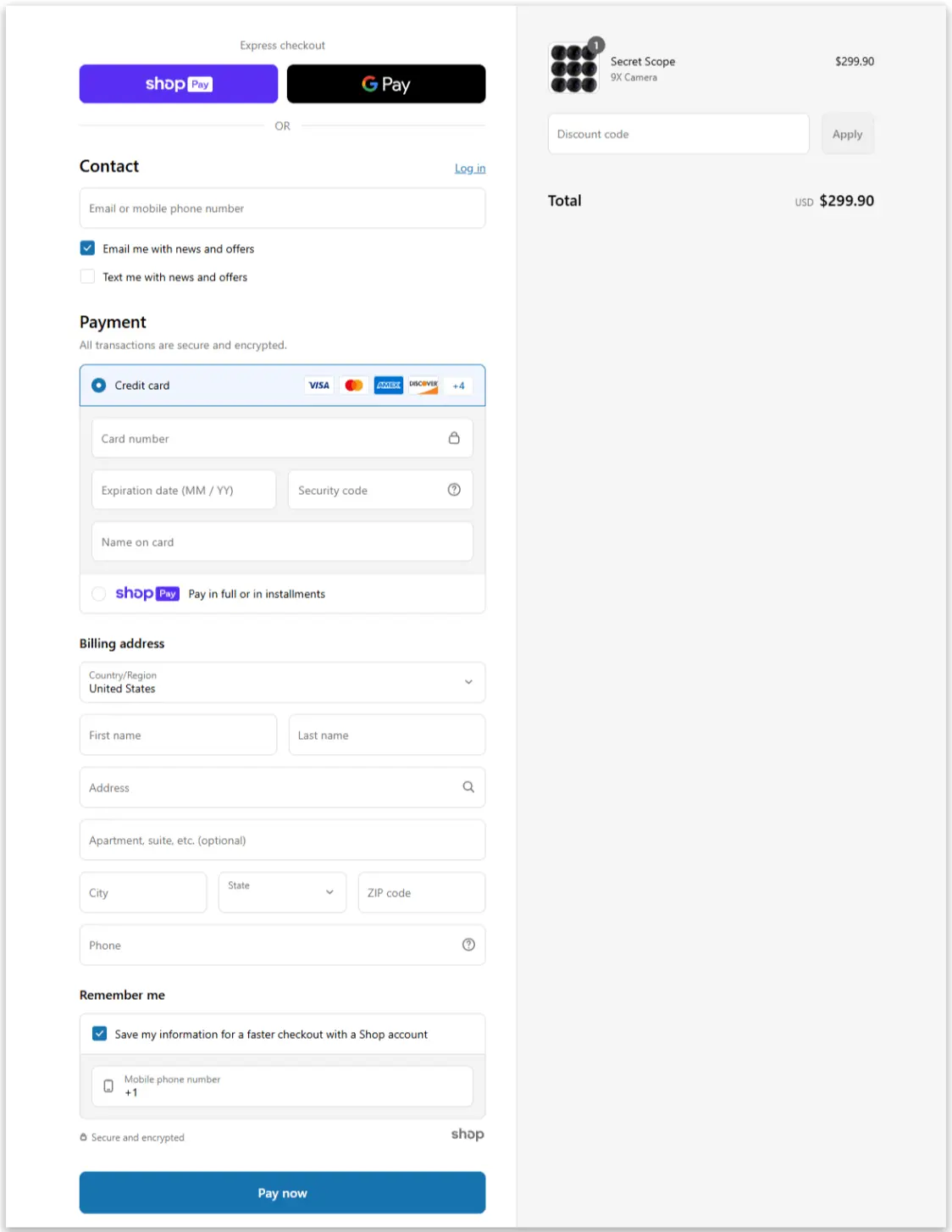 Secret Scope Secure Checkout Page